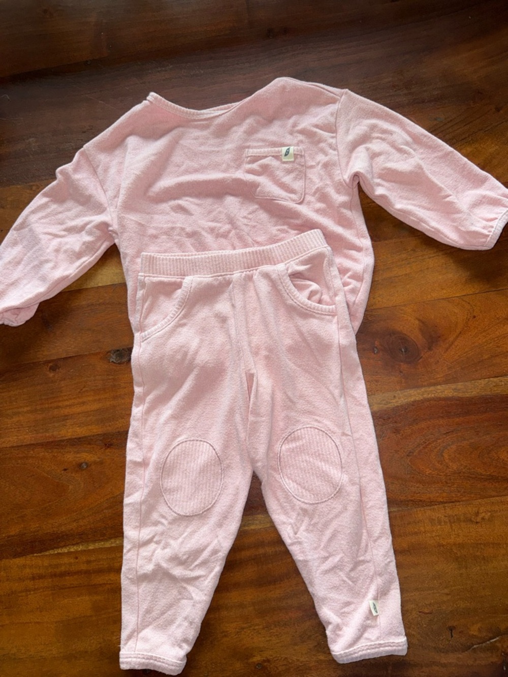 Kids Pink Matching Set - Soft Knit Top & Jogger‎ Pants